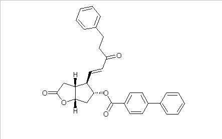 [1,1'-Biphenyl]-4-carboxylic acid (3aR,4R,5R,6aS)-
hexahydro-2-oxo-4-[(1E)-3-oxo-5-phenyl-
1-pentenyl]-2H-cyclopenta[b]furan-5-yl ester(CAS:41639-72-9)