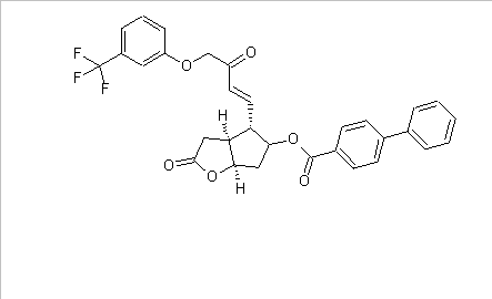 rel-[1,1'-Biphenyl]-4-carboxylic acid (3aR,4R,5R,6aS)-
hexahydro-2-oxo-4-[(1E)-3-oxo-4-[3-(trifluoromethyl)phenoxy]
-1-buten-1-yl]-2H-cyclopenta[b]furan-5-yl ester(CAS:40695-33-8)